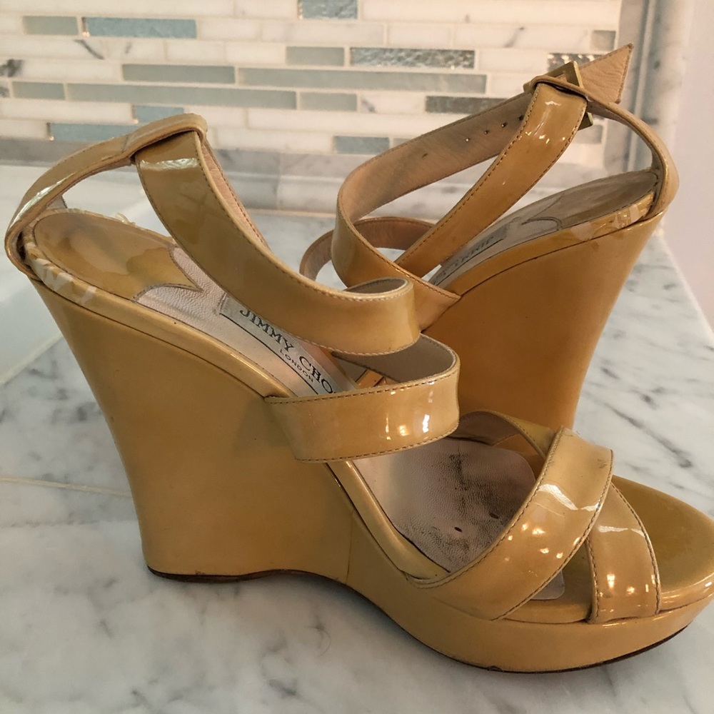Jimmy Choo Patent leather wedges US 7